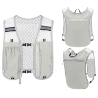 Tas Hidrasi dengan Kantung Air, Tempat Botol & Ponsel, Rompi Hidrasi Reflektif untuk Lari & Bersepeda