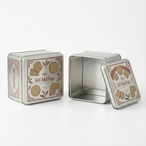 Boîtes en métal carrées sur mesure pour boîte cadeau de biscuits - Product Image 3