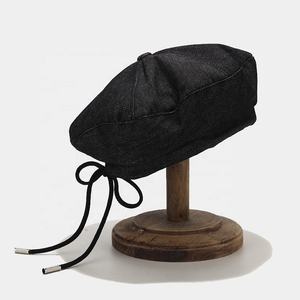 Fábrica China al por mayor personalizada pajarita <span class=keywords><strong>vaquero</strong></span> retro estudiante <span class=keywords><strong>pintor</strong></span> boinas - Product Image 3