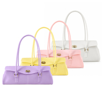 Anpassbare Y2K Retro Trendy Jelly Bag Damen Unterarmtasche mit Drehverschluss und langem Tragegurt für den Sommer-Streetstyle