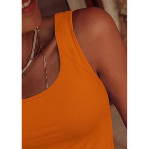 Camiseta sin mangas acanalada para mujer FOXA, cuello redondo, ajustada, básica, de longitud regular, tejida, para verano - Product Image 5