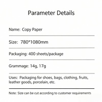 Op maat bedrukt logo, enkelzijdig, milieuvriendelijk tissuepapier, 14-17g, van onbewerkte houtpulp, inpakpapier voor kleding, schoenen, tassen & meer