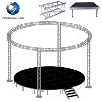 Scène événementielle modulaire carrée à 4 pieds, personnalisable, en aluminium, portable et mobile, pour exposition automobile et concert