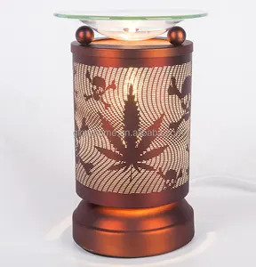 Bronze cylindrical electric aromatherapy oil heater night light wax burner