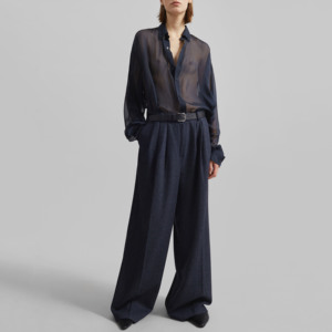 Pantalons plissés en <span class=keywords><strong>laine</strong></span> mélangée pour hommes, décontractés, de haute qualité, sur mesure, pantalons amples pour hommes, adaptés à l'automne <span class=keywords><strong>et</strong></span> à l'hiver - Product Image 4