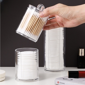 Caja de almacenamiento de bastoncillos de algodón, tarro de baño, joyería de maquillaje, contenedor vacío con tapa transparente, tarro de almacenamiento para el hogar - Product Image 3