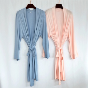 Robe kimono en modal douce et respirante, tissu tricoté de haute qualité 230 g/m², couleur unie, grande taille, longueur genou, vêtements de nuit pour femmes - Product Image 5