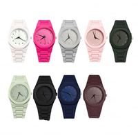 Jam Tangan Quartz Pasangan Model Oktagon Sederhana Modis dengan Tali Plastik Berbagai Warna dan Angka Arab, Laris Terjual