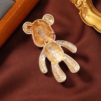 XILIANGFEIZI Nouvelle Broche Ours en Peluche Tendance, Épingle Ours Entièrement Sertie de Diamants, Accessoires Mignons de Dessin Animé, Cadeau Fête des Enfants