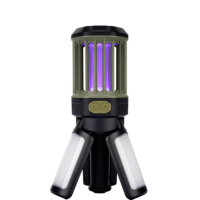 Lampe de camping et anti-moustiques réglable à 3 feuilles - Lanterne 500 lumens avec UV 360nm, contrôle des insectes 20H, charge rapide