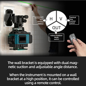 Niveau laser croisé 4D 16 lignes auto-nivelant, haute précision verticale et horizontale, laser vert numérique pour extérieur - Product Image 6
