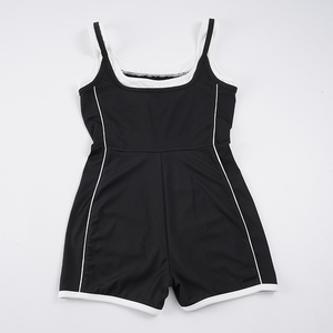 Combinaison Courte Sportive Femme Color Block Sans Manches Coupe Slim Athlétique Streetwear Décontractée Vente en Gros - Product Image 6