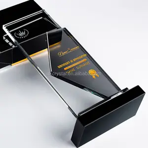 Kustom Kotak Bening Plakat Kaca Kosong Souvenir Acara Olahraga K9 Kristal Penghargaan Piala untuk Hadiah Bisnis Dipersonalisasi