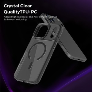 Senyork colorful magnetic charging transparent mobile phone case clear back cover for iPhone 12 13 14 15 16 pro max 17E Factory - Product Image 4