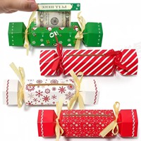MM Lot de 4 boîtes à monnaie de Noël avec 40 sacs transparents, boîte surprise à monnaie à tirer pour enfants, cadeaux de fête de Noël, vente en gros usine