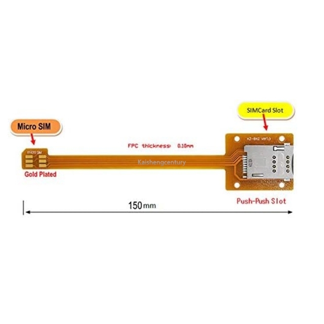 Factory wholesale 15CM Micro to Mini standard SIM Card extension extender With Push-push slot