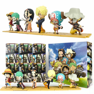 6 figurines en un seul ensemble, Anime One Piece Luffy Sanji <span class=keywords><strong>Zoro</strong></span> Chopper, modèle demi-découpe, figurines en plastique pour décoration - Product Image 5