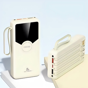 10W Super Fast Charging <strong>LED</strong> Display Type-C Input Portable Built-in Cable ABS Power Bank Custom Logo High Capacity 20000/30000mAh - Product Image 4