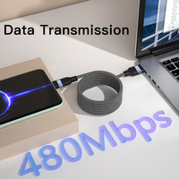 Nouveau design, câble de charge rapide magnétique compatible avec une puissance maximale de 240 W 6 A, câble de données USB C vers USB C pour iPhone, fabriqué sur mesure en usine