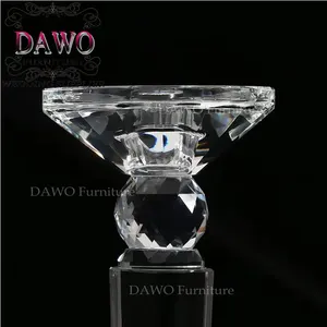 DP-116 Bruiloft decoratie enkel glas kristal pijler kaars houder set