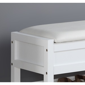 Rouen <strong>Seating</strong> <strong>Bench</strong> <strong>with</strong> Shoe <strong>Storage</strong>, White - Product Image 3