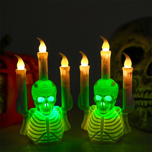 Decoraciones de Plástico con Diseño de Calaveras para Halloween, Adornos Luminosos para Fiestas, Decoración Espeluznante para el Hogar, Ideal para Fiestas Temáticas de Terror - Product Image 2