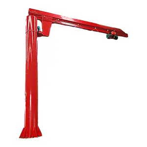 2 Ton Swing Arm Jib Crane Column Mounted Floor Pedestal Slewing Pillar Cantilever Crane With Electric Hoist