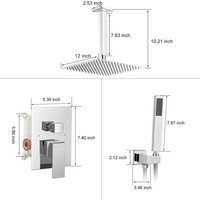 Ensemble de robinetterie de douche haute pression 10 pouces pour salle de bain, douche murale à effet pluie et douchette à main avec vanne et garniture, Fourniture en gros OEM/ODM