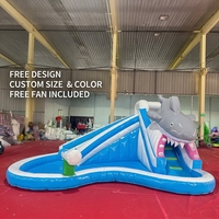 Château gonflable 5*6m avec toboggan et piscine, équipement de divertissement intérieur, maison de saut pour enfants et adultes