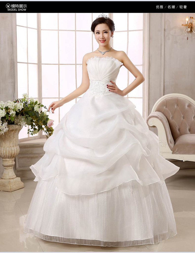 new style wedding dress Korean style bride married strapless plus size floor length red lace slim dress bridal gown