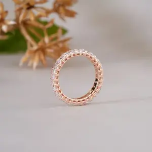 Bague élégante en or avec diamants taille baguette pour femme, cadeau de luxe pour mariage, fiançailles, anniversaire, bijoux fins - Product Image 6