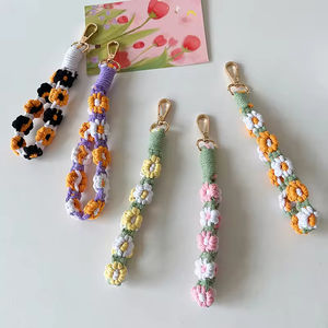 Collier de téléphone portable anti-perte de style bohème personnalisé marguerite tissée à la main lanière de sangle de téléphone en nylon porte-clés léger pour <span class=keywords><strong>coque</strong></span> de téléphone - Product Image 3