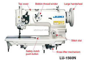 Machine à coudre industrielle JUKI LU-1560N <span class=keywords><strong>d</strong></span>'<span class=keywords><strong>occasion</strong></span>, double aiguille, point noué, entraînement par pointeuse, pour matériaux lourds - Product Image 5