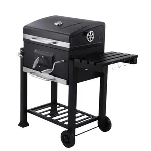 Grande Barbecue a Carbone con Carrello per Casa di Campagna, <span class=keywords><strong>Forno</strong></span> Affumicatore per Hotel e Villa, Griglia BBQ Fai-da-Te per Esterni con Ruote - Product Image 1