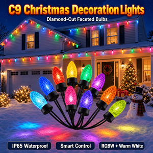 ไฟประดับต้นคริสต์มาสแบบสาย LED C9 24V สำหรับตกแต่งบ้านภายนอก ขายส่งตามสั่ง คุณภาพ IP65 Ra90 รับประกัน 10 ปี - Product Image 1