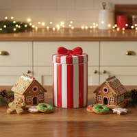 Boîtes de rangement en céramique en forme de tube cadeau en gros, en forme de bonbon, pour le rangement de la cuisine, boîte à biscuits, boîte à bonbons