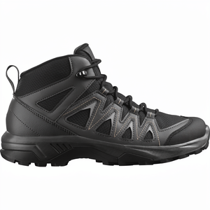 Bottes de randonnée imperméables en cuir pour hommes, semelle extérieure en caoutchouc, doublure en coton, bouton rotatif en EVA, design respirant pour l'hiver - Product Image 1