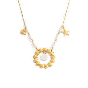 Collar de Estrella Serie Océano, Aleación de Zinc, Chapado en Oro de 18K, Cadena para Clavícula, Joyería de Fiesta, Diseño Versátil y Moderno - Product Image 5