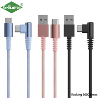 Cable USB-C a USB-A de 90 Grados, Trenzado de Nailon, Duradero, Carga Rápida, Transferencia de Datos de Alta Velocidad para Teléfono Móvil, Portátil y Computadora