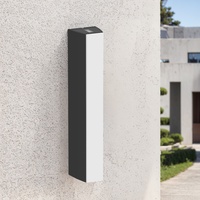 Appliques murales LED extérieures modernes en aluminium et polycarbonate, étanches, carrées, noires, avec réglage haut/bas