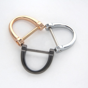 Mosquetón de aleación de zinc tipo D con hebilla de herradura, accesorio de ferretería para llavero y bolso, uso general, resistente al desgaste - Product Image 2