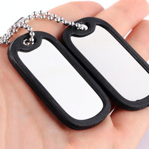 Nome del codice qr personalizzato collana con ciondolo in bianco in acciaio inossidabile targhetta per cani militare per incisione