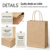Sac en papier kraft en stock pour pizza, gâteaux et desserts ; Emballage biodégradable personnalisable pour plats à emporter et boissons, idéal pour les cadeaux