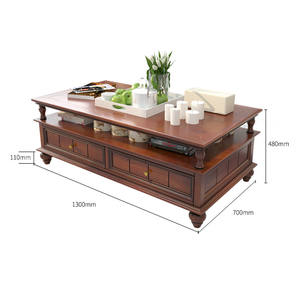 طاولة قهوة خشبية فاخرة على الطراز الأمريكي من روي فو شيانغ لغرفة المعيشة والمكتب المنزلي والفنادق P452 - Product Image 6