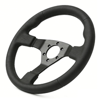 Volant de course universel en cuir perforé à fond profond 320 mm 55 mm pour drift, rallye et simulation de course - Vente directe usine