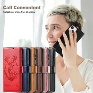 Étui portefeuille en cuir 3D motif cerf porte-bonheur pour <span class=keywords><strong>iPhone</strong></span> 17 Air 16E 16 <span class=keywords><strong>Pro</strong></span> <span class=keywords><strong>Max</strong></span> 15 Plus 14 <span class=keywords><strong>13</strong></span> 12 11 X XS avec boucle et porte-cartes - Product Image 6