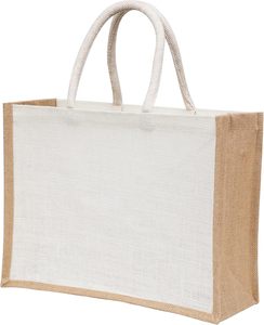 Sacs de courses réutilisables avec poignées en coton, sacs fourre-tout en toile de jute, sacs de plage en jute, sacs fourre-tout réutilisables en toile de jute - Product Image 4