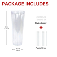 USA Warehouse 24oz salju bola dunia cangkir plastik dapat berdinding ganda sublimasi Natal salju dunia Tumbler dengan pra-dibor