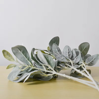 Artificielle Floqué Agneaux Oreille Tige Oreilles D'agneau Feuille Verdure Feuillage Feuilles En Vrac Pulvérisation pour Mariage À La Maison DIY Arrangement Floral