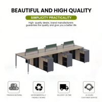 Poste de travail modulaire moderne pour bureau, pour 6 à 8 personnes, design ergonomique personnalisable avec élévation pneumatique